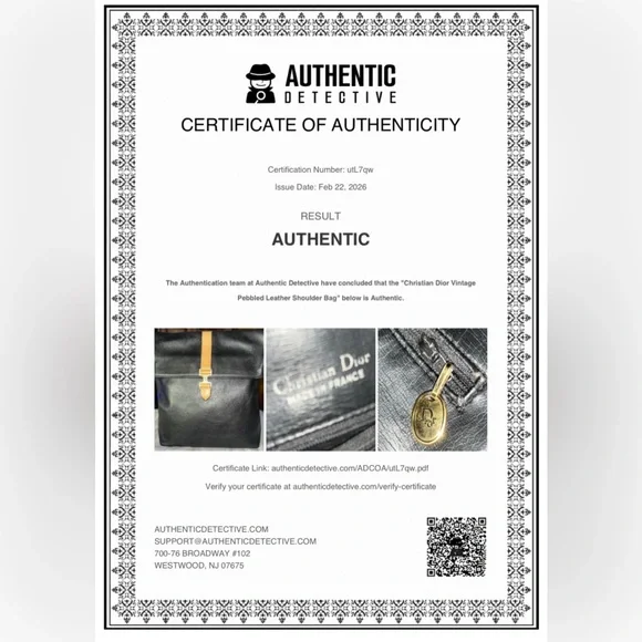 Christian Dior EUC Vintage Black Pebbled Leather Shoulder Bag - Picture 9 of 9